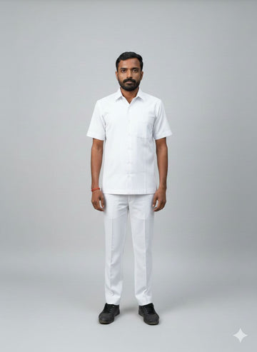 White Men's Safari Suit for Drivers / Cook / Security / PSO Guards