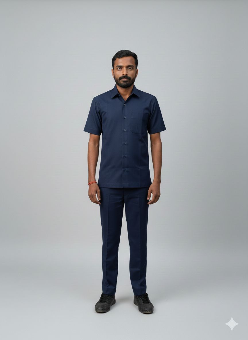 Navy Blue Men's Safari Suit for Drivers / Cooks / Security / PSO Guards