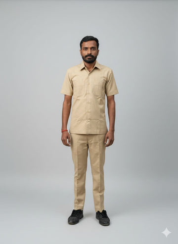 Beige Men's Safari Suit for Drivers / Cooks / Security / PSO Guards