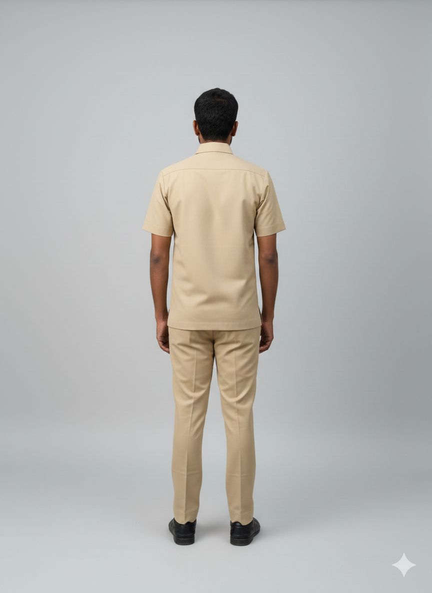 Beige Men's Safari Suit for Drivers / Cooks / Security / PSO Guards